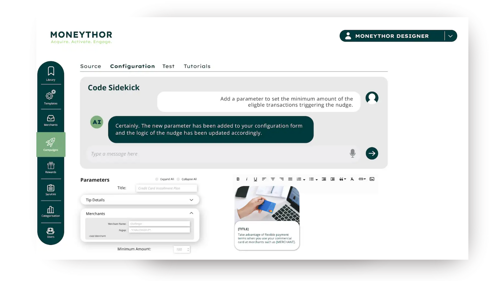 Moneythor Code Sidekick